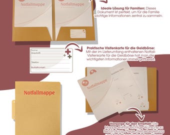 Emergency folder | Document folder + business card | Digital download, PDF, printable | Hospital folder | Important documents checklist
