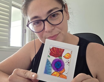 Spiral Petal Bloom – Abstract Floral ACEO