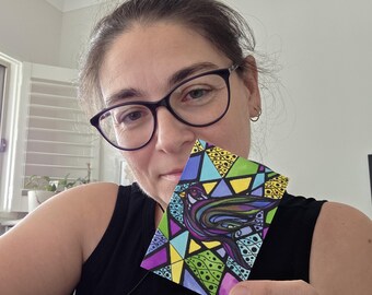 Mystic Geometric Bird – Abstract Spirit Animal Mini Art- Original ACEO