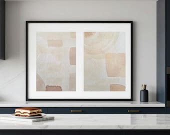 Coffee Stain Art Duo • Abstract Minimalist Set of 2 • 300gsm Watercolour Paper