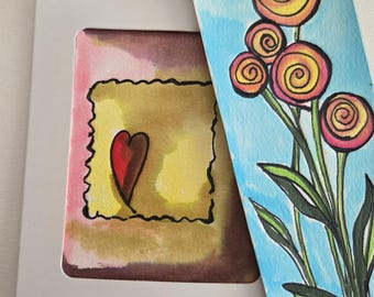 Heart of Help ACEO • Collaborative Watercolour & Ink Mini Art Card