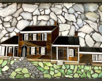 Commissioned Mosaic Glass House Portrait