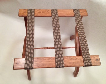 Guest Room Luggage Rack, Cherry Hardwood, Choice of Webbing