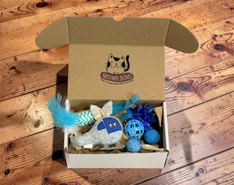Mini Meowie Forage Box- Small- Cat Toy & Treat Set | Natural Curiosity Enrichment Foraging Fun