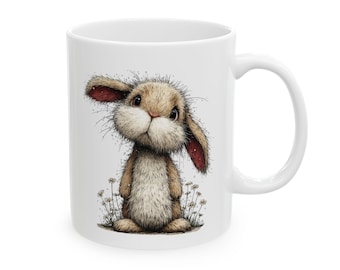 Holland Lop  Bunny Ceramic Mug, (11oz, 15oz)