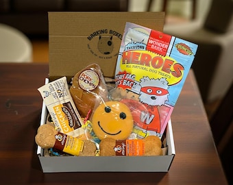Super Hero Theme Dog Treat & Toy Surprise Gift Box