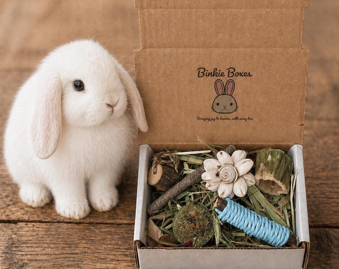 Featured listing image: Mini Rabbit Forage Box, Enrichment Toys, Small Animal Treat, Budget Pet Gift