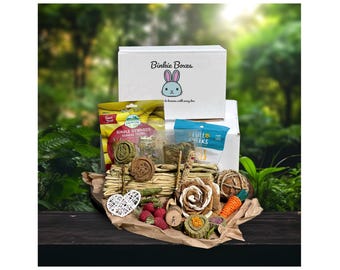 Binkie Box Rabbit Treat & Toy Box: All-Natural Chews, Enrichment Toys—Supports Bunnies in Need