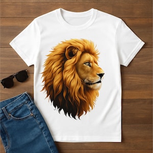 Majestic Lion Head PNG Clipart: Transparent Wild Animal Art (Digital Download)