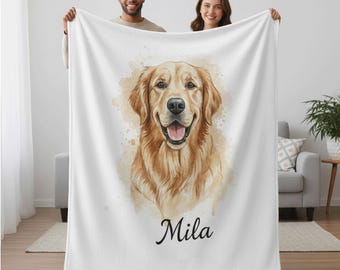 Personalisierte Haustier Decke mit Haustier Foto + Name Personalisierte Hunde Portrait Decke Personalisierte Hundedecke Katzen Bild Decke Haustier Foto Hund Dad Geschenk