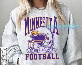 Vintage 90s Style Minnesota Football Sweatshirt, Game Day Shirt, Minnesota Team Football Shirt, Sunday Minnesota, Minnesota Football