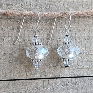 Christmas Ornament * Clear Crystals * Sterling Silver Ear Wires