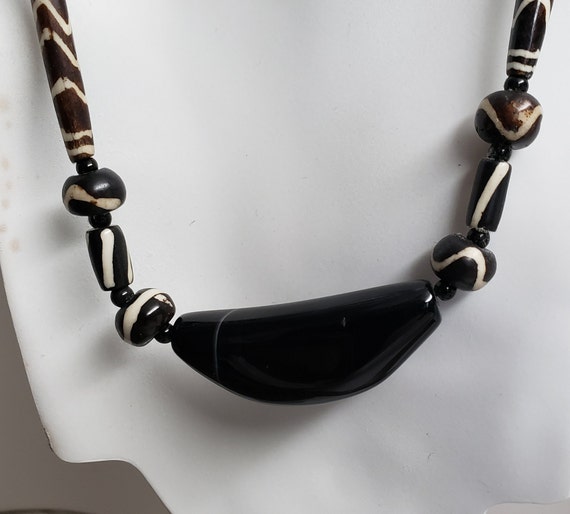 ブラックオニキス宝石 * 骨製ネックレス/イヤリング - Etsy 日本