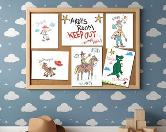 トイストーリーの描画の印刷可能なデジタルファイル、アンディの部屋に