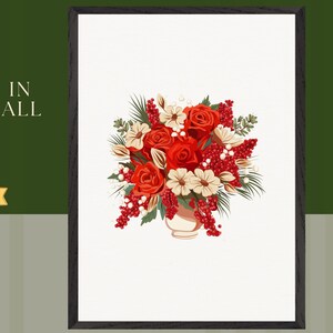 Botanical Rose Print: Elegant Framed Floral Wall Art