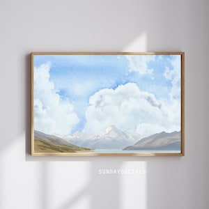 New Zealand Landscape Wall Art | NZ Nature Printable | Digital Download | Aotearoa Scenery | Neutral Decor | Landscape Print | NZwatercolour