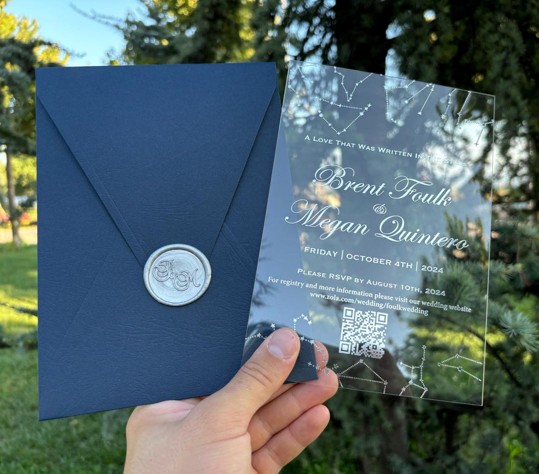 Stars Wedding Invitations, Under the Stars Invitation, Clear Acrylic ...