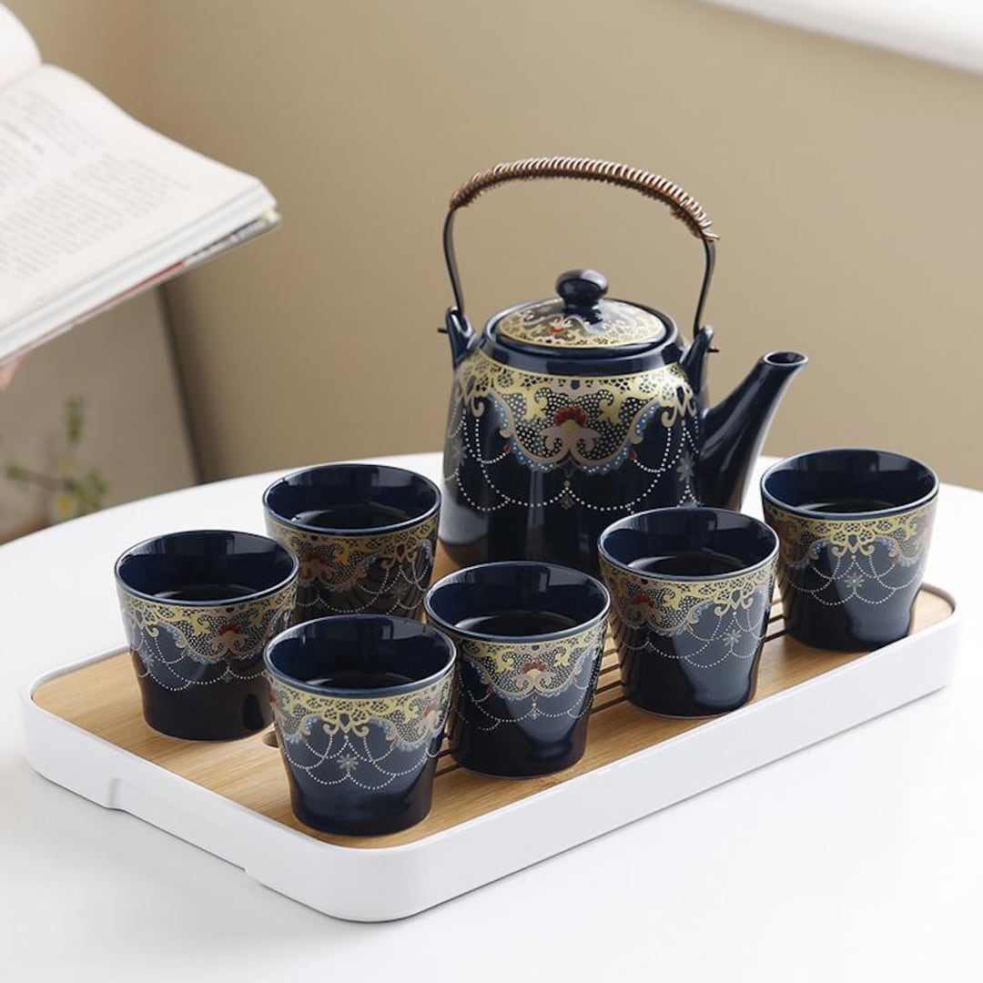 Handmade Ceramic Tea Set, Teapot With Teacups, Japanese Tea Set, Teapot ...