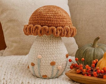 Gehäkelte Pilz-Muster mit Rüschen, Amigurumi Anfänger Anleitung, PDF, Thanksgiving Home Decor, Herbst Geschenke