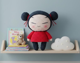 Amigurumi Pucca Häkelanleitung PDF, Amigurumi Puppen, religiöses Dekor, DIY Häkelanleitung