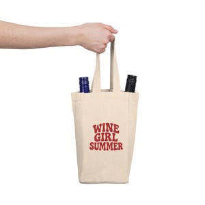 Double Wine Tote Bag - Perfect for Summer Picnics, Gifts for Wine Lovers, Beach Days, Bachelorette Parties, Eco-Friendly Wine Carrier