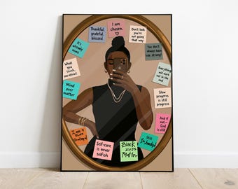 Black Woman Art, Digital Art, Black Woman Wall Art, Black Girl Wall Art, African wall art, Black girl art, Wall Art Digital, Fashion Art