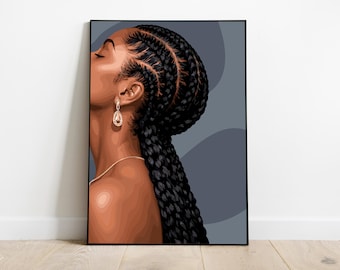 Black Woman Art, Melanin Art, Black Woman Wall Art, Black Girl Wall Art, African wall art, Black girl art, Wall Art Digital, Fashion Art