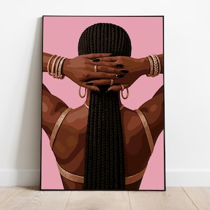 Black Woman Art, Digital Art, Black Woman Wall Art, Black Girl Wall Art, African wall art, Black girl art, Wall Art Digital, Fashion Art