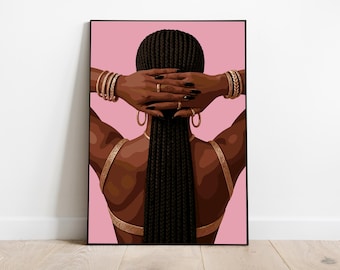 Black Woman Art, Digital Art, Black Woman Wall Art, Black Girl Wall Art, African wall art, Black girl art, Wall Art Digital, Fashion Art