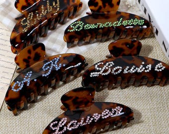Custom Rhinestone Name Hair Claw Clips,Princess's gift,Hair Clip Custom Name,Bridesmaid gift,Girl Claw Clips,Name Hair clip