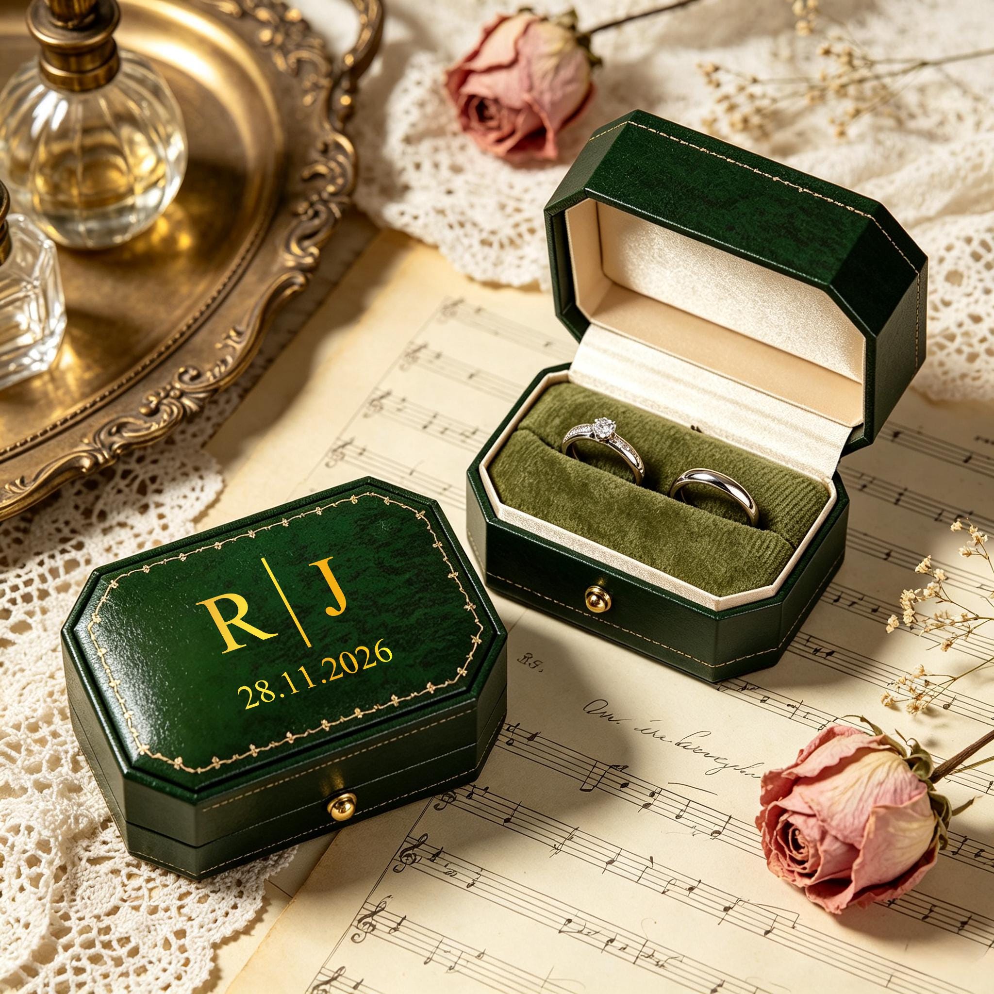 Vintage Style Ring Box Dual - Etsy