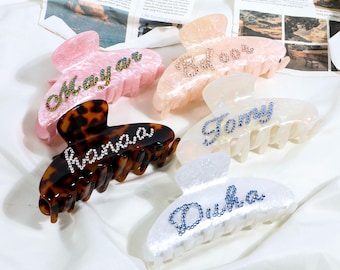 Personalized Rhinestone Name Hair Claw Clips,Personalized Claw Clips,Bridesmaid grabbing clip,name Hair clips,Hair Claw,Princess's gift