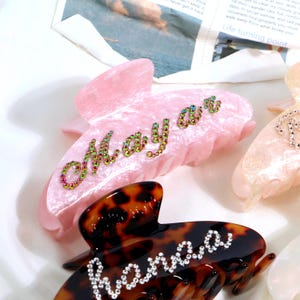 Custom Rhinestone Name Hair Claw Clips