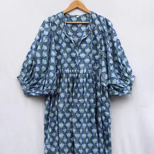 Floral Print Cotton Midi Dress: Deep Neck Summer Mini Wrap Dress