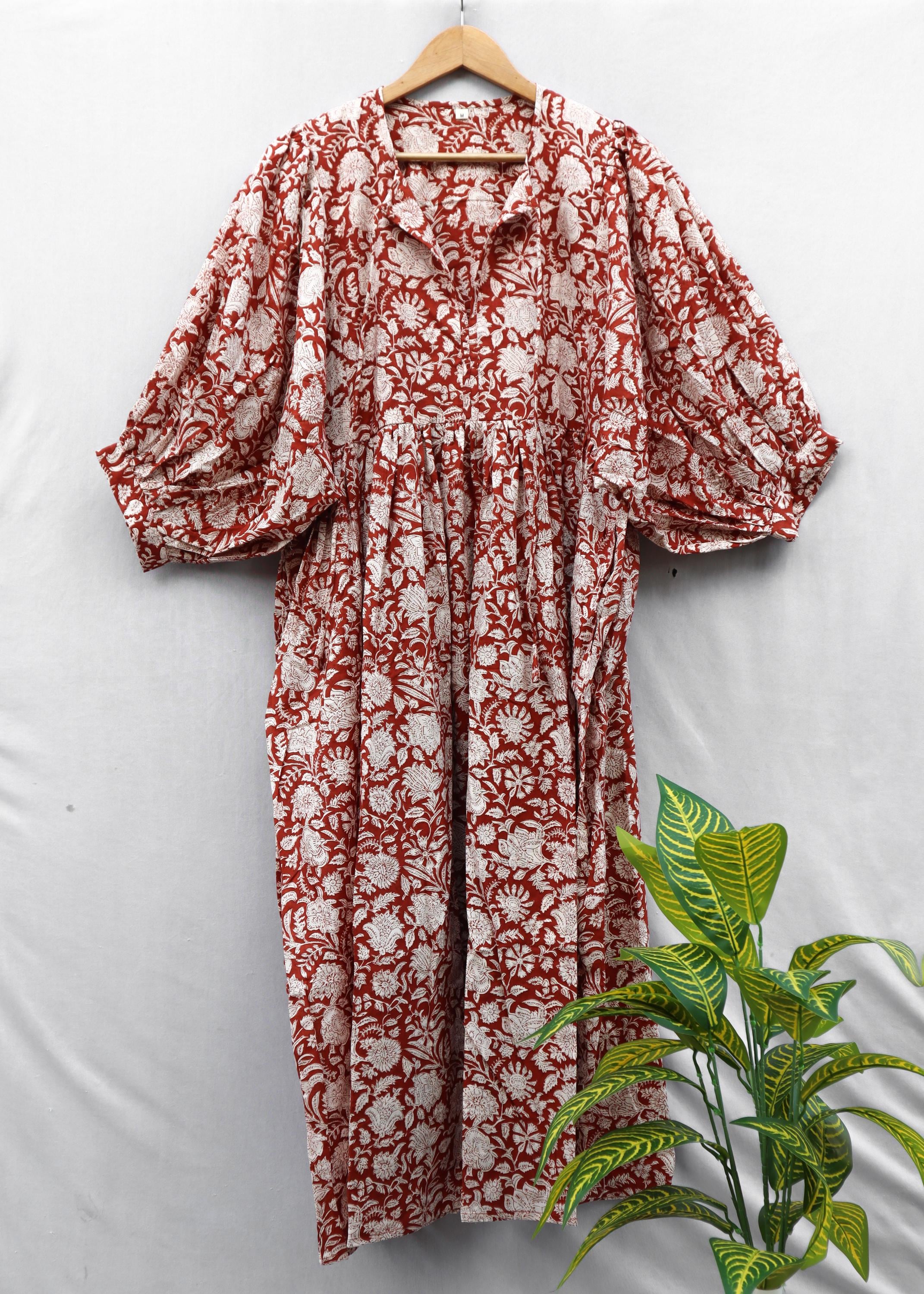 brown block print dress Buy Heartwarming SR38 Brown Maple Block-print Dress Online