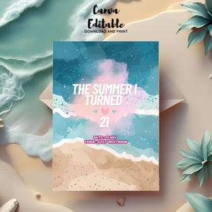 The Summer I Turned Pretty Birthday Invitation Costal Beach Birthday Invite Template Editable Canva Birthday Party Invite Instant Download