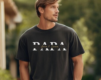 Papa T-shirt personalisiertes Vatertagsgeschenk, Vater Tshirt Papa Geschenk Geburtstag, Vatertag Geschenk Geburt Papa Shirt personalisiert