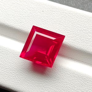12mm Square Lab Grown Ruby | Loose Hydrothermal Gemstone