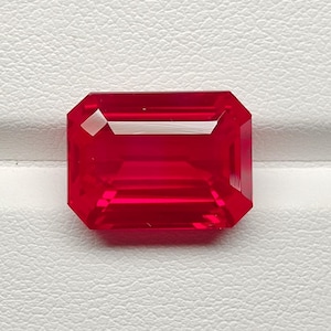 VVS1 Clarity Lab Grown Ruby 11X15 Emerald Cut | 13cts Loose Gemstone