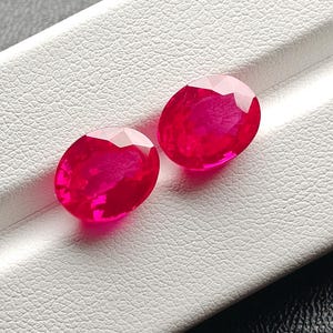 Lab Grown Ruby Oval Cut Pair (9X11) | Hydrothermal Gemstones For Jewelry