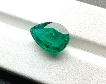Pear Cut Lab Grown Emerald | 11x16mm Nanosital Loose Gemstone
