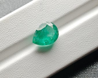 Lab Created Emerald 10x13 Pear Cut | Nanosital Emerald Loose Gemstone For Rings For Pendants