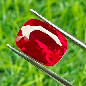VVS1 Clarity Lab Grown Ruby (MANIK) 10X13 Cushion | 8cts Loose Gemstone