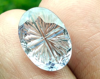 VVS1 Clarity Lab Grown Blue Sapphire Oval Fantasy Cut | 6.50cts Loose Gemstone