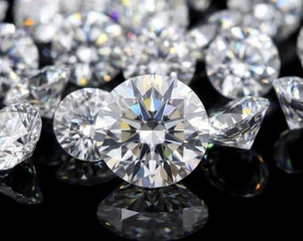 VVS1 Clarity Lab Grown White Cubic Zirconia Round | Loose Gemstones For Jewelry ( 1mm - 4mm)