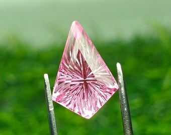 VVS1 Clarity Lab Grown Pink Sapphire 9X13 Kite Fantasy Cut | 4.20cts Loose Gemstone