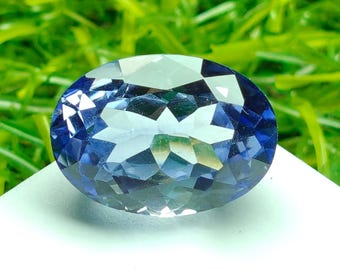 VVS1 Clarity Lab Grown Blue Sapphire (Cornflower) 7.50cts Oval Flower Cut | Hydrothermal Loose Gemstone