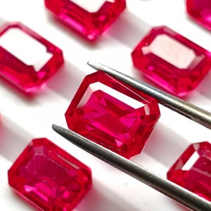 VVS1 Clarity Lab Grown Ruby 6X8 Smaragdslipning / Oktagon