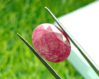 100% Natural Ruby (MANIK) , (Glass Filling) 11.75X15.77X6.11mm Oval | 11.47cts Ruby Loose Gemstone With Certificate