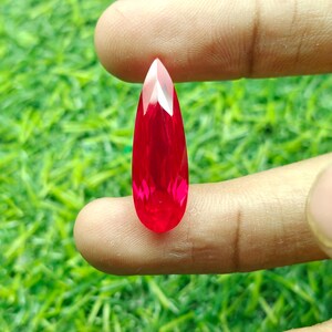 AAA Quality Lab Grown Ruby 8X25mm Pear | 12.80cts Loose Gemstone For Jewelry